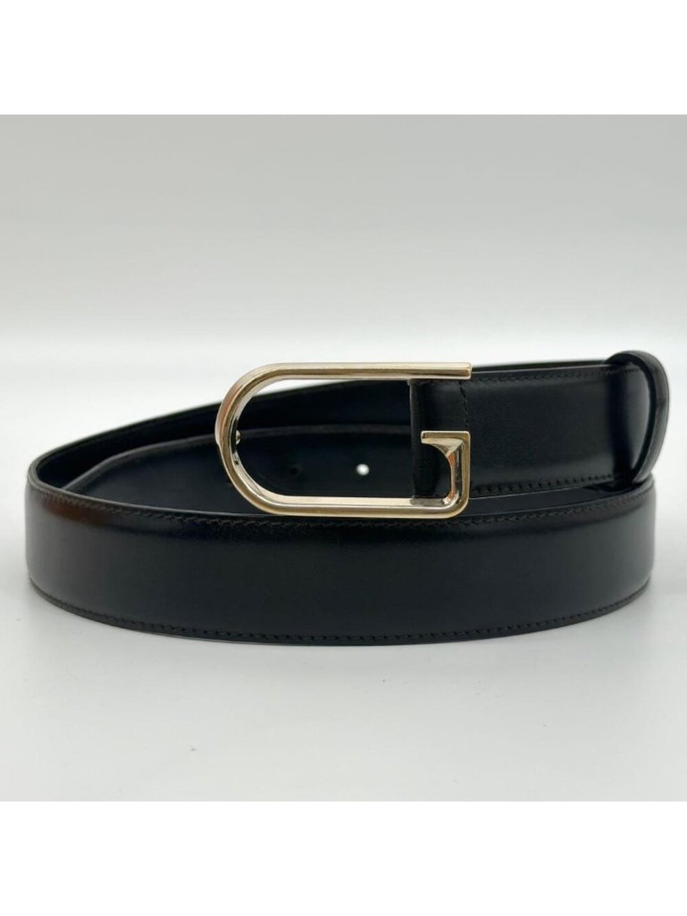 Gucci Vintage Belt Gold and Black Leather - Picture 2 of 9